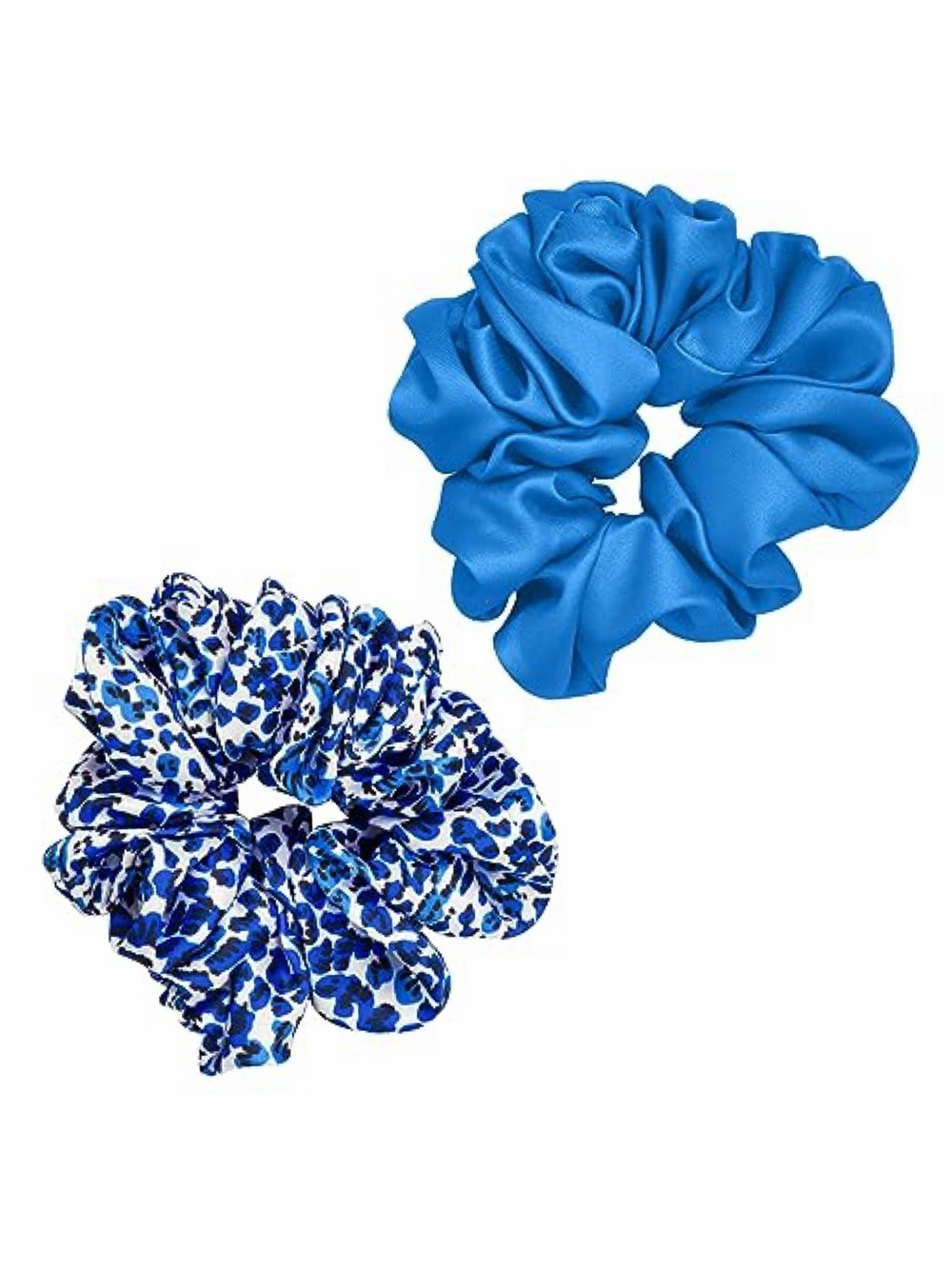 Lilly Pulitzer Large Scrunchie Set 2-Pack Satin Scrunchies Twisted Up Abaco Blue